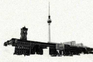 Berlin sanat eskizi çizimi eğlenceli tasarım antika retro