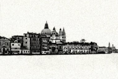 Venedik sanat eskizi çizimi eğlenceli tasarım antika retro