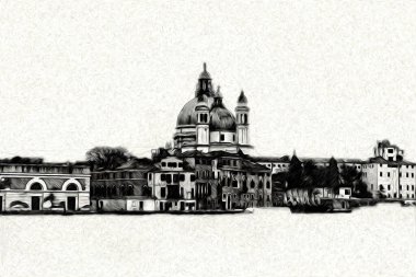 Venedik sanat eskizi çizimi eğlenceli tasarım antika retro