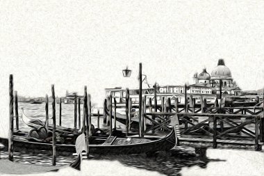 Venedik sanat eskizi çizimi eğlenceli tasarım antika retro