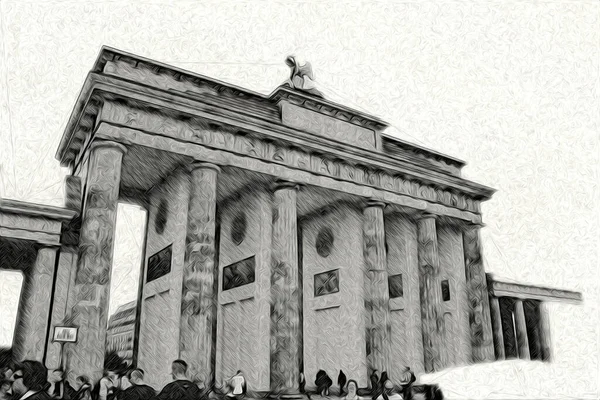 Berlin Sanat Eskizi Çizimi Eğlenceli Tasarım Antika Retro — Stok fotoğraf