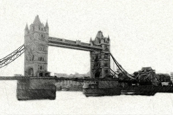 Londra Grande Ben Arte Disegno Schizzo Illustrazione Divertimento Design Vintage — Foto Stock