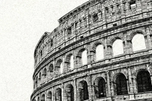 Řím Itálie Kresba Skica Ilustrace Zábava Design Vintage Retro — Stock fotografie