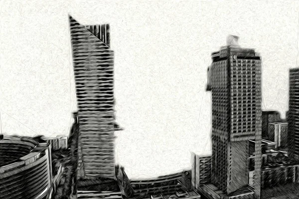 Warsaw Cityscape Exterior Art Drawing Sketch Illustration — Stock Photo, Image