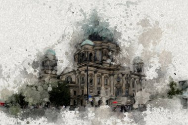 Berlin sanat eskizi çizimi eğlenceli tasarım antika retro