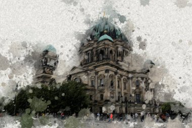 Berlin sanat eskizi çizimi eğlenceli tasarım antika retro
