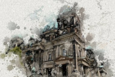 Berlin sanat eskizi çizimi eğlenceli tasarım antika retro