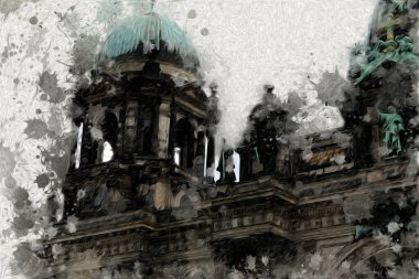 Berlin sanat eskizi çizimi eğlenceli tasarım antika retro