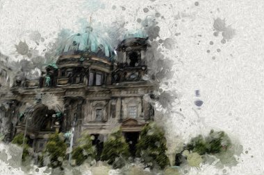 Berlin sanat eskizi çizimi eğlenceli tasarım antika retro