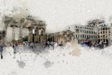 Berlin sanat eskizi çizimi eğlenceli tasarım antika retro