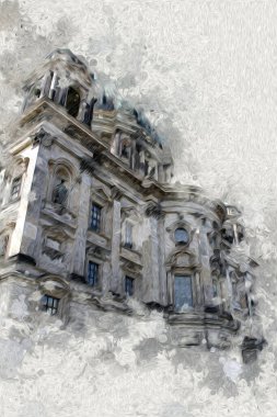 Berlin sanat eskizi çizimi eğlenceli tasarım antika retro