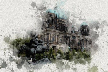 Berlin sanat eskizi çizimi eğlenceli tasarım antika retro