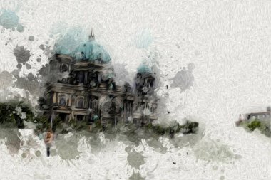 Berlin sanat eskizi çizimi eğlenceli tasarım antika retro