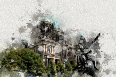 Berlin sanat eskizi çizimi eğlenceli tasarım antika retro