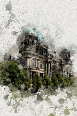 Berlin sanat eskizi çizimi eğlenceli tasarım antika retro