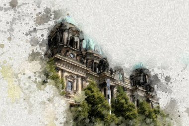 Berlin sanat eskizi çizimi eğlenceli tasarım antika retro