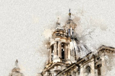 Roma İtalya sanatı eskiz çizimi eğlenceli tasarım antika retro