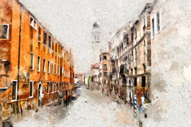 Venedik sanat eskizi çizimi eğlenceli tasarım antika retro