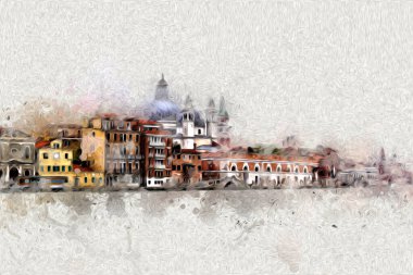 Venedik sanat eskizi çizimi eğlenceli tasarım antika retro