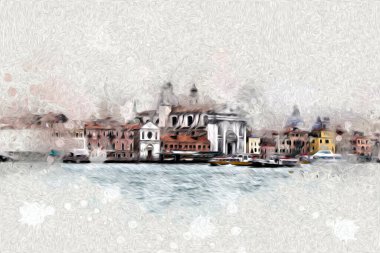 Venedik sanat eskizi çizimi eğlenceli tasarım antika retro