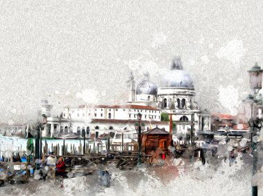 Venedik sanat eskizi çizimi eğlenceli tasarım antika retro