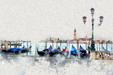 Venedik sanat eskizi çizimi eğlenceli tasarım antika retro