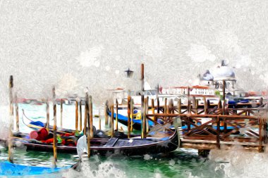 Venedik sanat eskizi çizimi eğlenceli tasarım antika retro