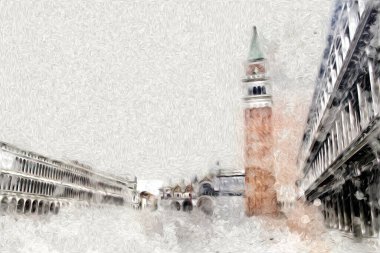 Venedik sanat eskizi çizimi eğlenceli tasarım antika retro