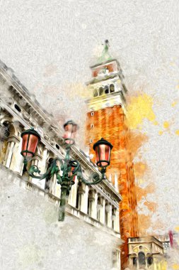 Venedik sanat eskizi çizimi eğlenceli tasarım antika retro