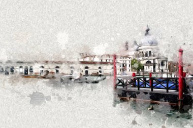 Venedik sanat eskizi çizimi eğlenceli tasarım antika retro