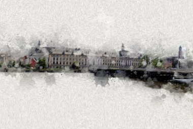 Wroclaw City Poland antika sanat eskizi çizimi