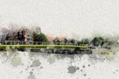 Wroclaw City Poland antika sanat eskizi çizimi