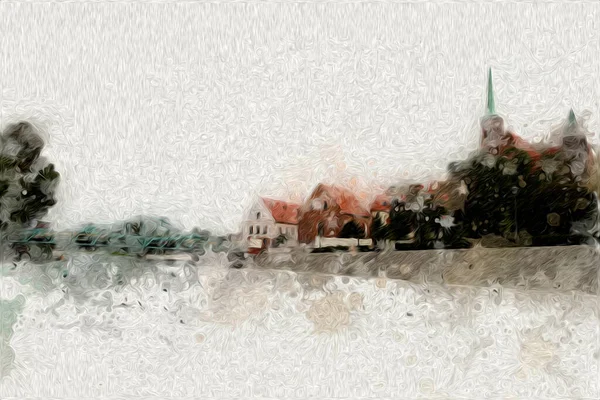 Wroclaw องโปแลนด อนย ลปะว นเทจภาพวาดสเก ภาพประกอบ — ภาพถ่ายสต็อก