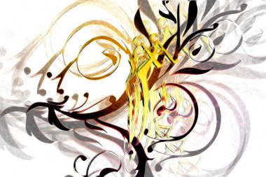 Afrikalı etnik retro-klasik illüstrasyon