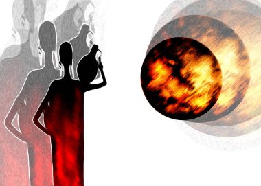 Afrikalı etnik retro-klasik illüstrasyon