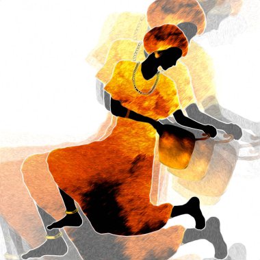 Afrikalı etnik retro-klasik illüstrasyon