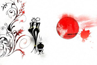 Afrikalı etnik retro-klasik illüstrasyon