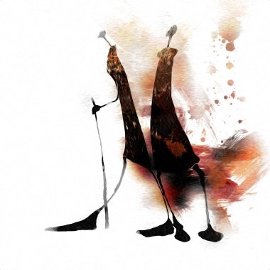 Afrikalı etnik retro-klasik illüstrasyon