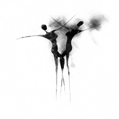 Afrikalı etnik retro-klasik illüstrasyon