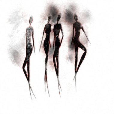 Afrikalı etnik retro-klasik illüstrasyon