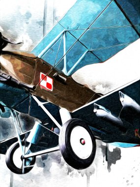 Beyaz arka planda izole edilmiş eski bir savaş uçağı.