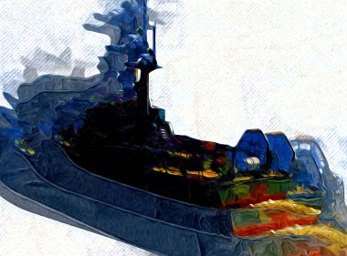 Askeri gemi, Atlantik Denizi 'nin engebeli çizimlerinden geçiyor.