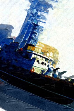 Askeri gemi, Atlantik Denizi 'nin engebeli çizimlerinden geçiyor.