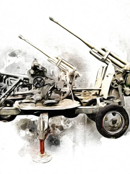 Aircraft Gun Art Illustration Military Drawing Sketch — 스톡 사진