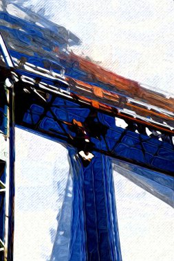 Şantiye iskelesi, klasik resim çizimi olan bir inşaat alanı.