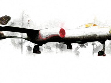 Amerikan savaş uçağı resim sanatı klasiği çiziyor.