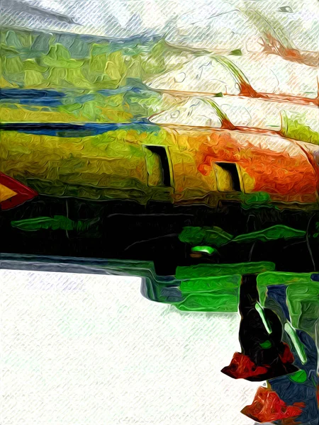 Американський Реактивний Винищувач Малює Ілюстроване Мистецтво Вінтажу — стокове фото