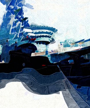 Savaş gemisi deniz illüstrasyonu antika sanat eseri çizimi