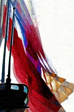 Polonya, izole edilmiş arkaplan resimlerine bayrak sallıyor.