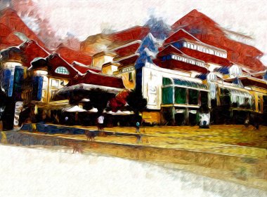 Sopot sanat çiziminde kare ve gezinti mimari dönüm noktası